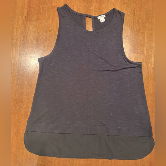 J Crew Factory Tank Top size large black sleeveless - Picture 2 of 5